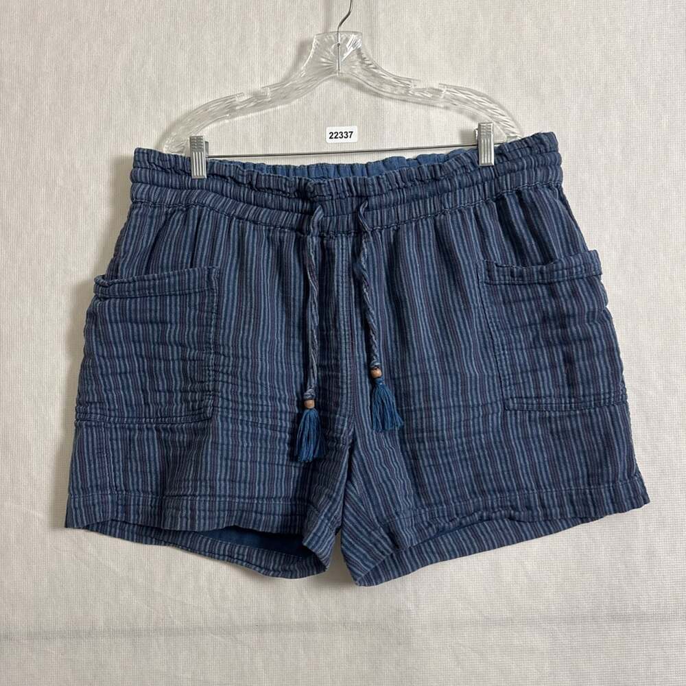 Sundance Women's Size XL Cotton Striped 5" Inseam Drawstring Cargo Shorts